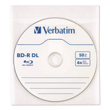 Verbatim® CD/DVD Sleeves, White, 50/Pack (VER71125) Pack of 50