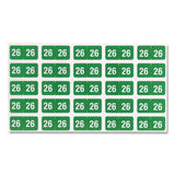 Smead Yearly End Tab File Folder Labels, 0.5 x 1, Green, 25/Sheet, 10 Sheets/Pack (SMD67926) Pack of 250
