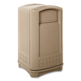Rubbermaid Plaza Indoor/Outdoor Waste Container, Rectangular, Plastic, 50 gal, Beige (3964BG) Each