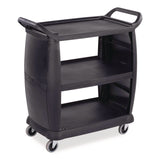 Boardwalk® Bussing Cart, Plastic, 3 Shelves, 300 lb Capacity, 18 x 36.25 x 38, Black (BWKBCART3) Each