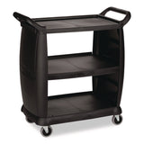 Boardwalk® Bussing Cart, Plastic, 3 Shelves, 300 lb Capacity, 18 x 36.25 x 38, Black (BWKBCART3) Each