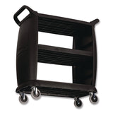 Boardwalk® Bussing Cart, Plastic, 3 Shelves, 300 lb Capacity, 18 x 36.25 x 38, Black (BWKBCART3) Each