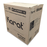 Karat® PET Plastic Hinged Container, 9 x 9 x 3.6, Clear, Plastic, 100/Pack, 2 Packs/Carton (KRTFPHC99PET1C) Case of 200