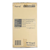 Karat® Polypropylene Plastic Hinged Container, 6 x 6 x 3, Black/Clear, Plastic, 50/Pack, 6 Packs/Carton (KRTFPPHC66PP1C) Case of 300