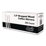 Berkley Square Wrapped Wood Stirrers, 7.5", 250/Box (BEKBEP90213) Box of 250