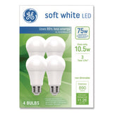 GE Classic LED SW Non-Dim A19 Light Bulb, 10.5 W, Soft White, 4/Pack (GEL93131064) Pack of 4