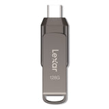 Lexar JumpDrive D400 USB 3.1 Flash Drive, 128 GB, Titanium (LXRLJDD400128GB) Each