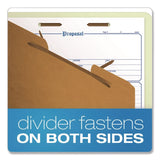 Pendaflex Reinforced Pressboard Classification Folders, 1.75" Expansion, 1 Divider, 4 Fasteners, Letter Size, Green Exterior, 10/Box (PFX17172) Box of 10