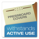 Pendaflex Reinforced Pressboard Classification Folders, 1.75" Expansion, 1 Divider, 4 Fasteners, Letter Size, Green Exterior, 10/Box (PFX17172) Box of 10