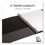 Samsill® Durable D-Ring View Binders, 3 Rings, 0.5" Capacity, 11.5" x 8.5", Black, 4/Pack (SAMMP46410) Pack of 4