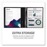 Samsill® Durable D-Ring View Binders, 3 Rings, 1" Capacity, 11.5" x 8.5", Black, 4/Pack (SAMMP46430) Pack of 4