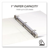 Samsill® Durable D-Ring View Binders, 3 Rings, 1" Capacity, 11.5" x 8.5", White, 4/Pack (SAMMP46437) Pack of 4