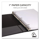 Samsill® Durable D-Ring View Binders, 3 Rings, 1" Capacity, 11.5" x 8.5", Black, 4/Pack (SAMMP46430) Pack of 4