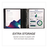 Samsill® Durable D-Ring View Binders, 3 Rings, 1.5" Capacity, 11.5" x 8.5", Black, 4/Pack (SAMMP46450) Pack of 4