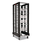 Rubbermaid® Commercial End Loader Rack for Food Boxes and Sheet Pans, 18 Rack, Plastic, 23.75" x 28.75" x 67.88", Black (RCPFG332000BLA) Each