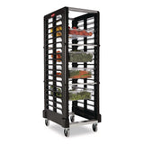 Rubbermaid® Commercial End Loader Rack for Food Boxes and Sheet Pans, 18 Rack, Plastic, 23.75" x 28.75" x 67.88", Black (RCPFG332000BLA) Each