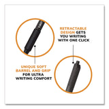 BIC® Soft Feel Ballpoint Pen, Retractable, Fine 0.8 mm, Black Ink, Black Barrel, Dozen (BICSCSF11BK) 1 Dozen