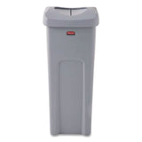 Rubbermaid® Commercial Universal Square Trash Can with Swing Lid, 23 gal, Plastic, Gray (RCP2143862) Each