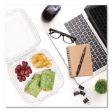 Dart® Microwaveable Hinged Containers, 3 Compartments, 9 x 8.75 x 3, Clear, Plastic,150/Carton (DCC90PPHT3) Case of 150