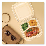 Dart® Microwaveable Hinged Containers, 3 Compartments, 9 x 8.75 x 3, Clear, Plastic,150/Carton (DCC90PPHT3) Case of 150
