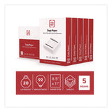 TRU RED Printer Paper, 92 Bright, 20 lb Bond Weight, 8.5 x 11, 500 Sheets/Ream, 5 Reams/Carton (TUD990176) Case of 5