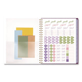 Cambridge® Leah Bisch Petite Floral Academic Weekly Monthly Planner, 11 x 8.5, Purple/Green Cover, 12-Month (July to June): 2025 to 2026 (AAGLB38905A) Each