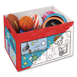Bankers Box® At Play Color in Toy Box, Sports Design, 1 Section, 5.25 cu ft, 28" x 18" x 18", White/Black (FEL1231601) Each