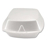 Plastifar Foam Hinged Lid Containers, 6 x 6 x 3, White, Foam, 500/Carton (PST12175) Case of 500