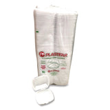 Plastifar Foam Hinged Lid Containers, 6 x 6 x 3, White, Foam, 500/Carton (PST12175) Case of 500