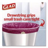 Glad® OdorShield Small Drawstring Trash Bags, 4 gal, Cherry Blossom Scent, 0.5 mil, 18" x 17", Pink, 34/Box (CLO79274) Box of 34