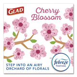 Glad® OdorShield Small Drawstring Trash Bags, 4 gal, Cherry Blossom Scent, 0.5 mil, 18" x 17", Pink, 34/Box (CLO79274) Box of 34