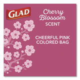 Glad® OdorShield Small Drawstring Trash Bags, 4 gal, Cherry Blossom Scent, 0.5 mil, 18" x 17", Pink, 34/Box (CLO79274) Box of 34