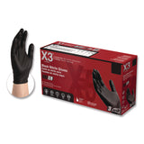 X3® Industrial Nitrile Gloves, 2X-Large, Black, 100/Box (AXCBX349100BX) Box of 100