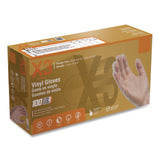 X3® Industrial Vinyl Gloves, Small, Clear, 100/Box (AXCGPX342100BX) Box of 100