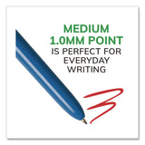 BIC® 4-Color Multi-Color Ballpoint Pen, Retractable, Medium 1 mm, Black/Blue/Green/Red Ink, Blue/White Barrel, 12/Box (BICMM11AST) Box of 12