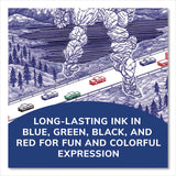 BIC® 4-Color Multi-Color Ballpoint Pen, Retractable, Medium 1 mm, Black/Blue/Green/Red Ink, Blue/White Barrel, 12/Box (BICMM11AST) Box of 12