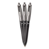 BIC® 4-Color Pro Grip Multi-Color Ballpoint Pen, Retractable, Medium 1 mm, Black/Blue/Green/Red Ink, Black/Gray Barrel, Dozen (BICMMPG11AST) 1 Dozen