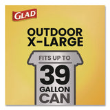 Glad® Large Quick-Tie Trash Bags, Lawn and Leaf, 39 gal, 0.95 mil, 32.5 x 41, Black, 12 Bags/Box (CLO70028EA) Box of 12
