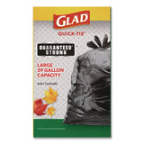 Glad® Large Quick-Tie Trash Bags, Lawn and Leaf, 39 gal, 0.95 mil, 32.5 x 41, Black, 12 Bags/Box (CLO70028EA) Box of 12