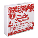 Cra-Z-Art® Jumbo Crayons, 8 Assorted Colors, 200/Pack (CZA740061) Each