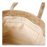 Martha Stewart Deluxe Tote Bag, Large, Accommodates Laptops Up to 13", 14.25" x 4" x 16.25", Beige/Gold (ECKMS106A) Each