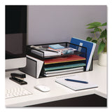 Mind Reader Metal Mesh Desktop Organizer Letter Tray, 6 Sections, Letter Size, 9.15 x 16.75 x 6, Black (EMS4TSIDE2BLK) Each