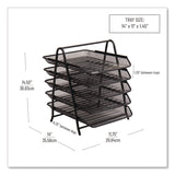 Mind Reader Metal Mesh Desk Tray Organizer, 5-Tier, Letter Size, 14 x 11.75 x 14.5, Black (EMS5TPAPERBLK) Each