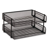 Mind Reader Stackable Paper Desk Tray Organizer, Letter Size, 10 x 13.5 x 2.5, Black, 2/Pack (EMSESTACK2BLK) Pack of 2