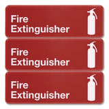 Excello Global Products® Fire Extinguisher Wall Sign, 9" x 3", Red Face, White Graphics, 3/Pack (EXOEGPHD0480S) Pack of 3