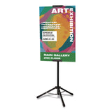 Excello Global Products® Blank Floor Sign Stand, Holds Posters Up to 77", 26" to 86" Tall, Black Stand, White Face (EXOEGPHD0523) Each