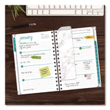 Global Printed Products Marble Weekly/Monthly Planner, Marble Stone Artwork, 8 x 5.5, White/Gray/Silver Cover, 14-Month: Nov 2024 to Dec 2025 (GPUSPLS255804) Each