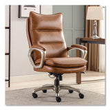 La-Z-Boy® Jenkins Executive Big and Tall Chair, Supports Up to 400 lb, 20" to 23" Seat Height, Brown Seat/Back, Silver/Black Base (LZB60075CAM) Each