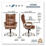 La-Z-Boy® Jenkins Executive Big and Tall Chair, Supports Up to 400 lb, 20" to 23" Seat Height, Brown Seat/Back, Silver/Black Base (LZB60075CAM) Each