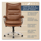 La-Z-Boy® Jenkins Executive Big and Tall Chair, Supports Up to 400 lb, 20" to 23" Seat Height, Brown Seat/Back, Silver/Black Base (LZB60075CAM) Each